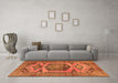 Machine Washable Persian Orange Traditional Area Rugs in a Living Room, wshtr3923org