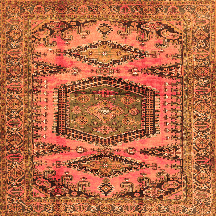 Serging Thickness of Persian Orange Traditional Rug, tr3923org