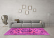 Machine Washable Persian Pink Traditional Rug in a Living Room, wshtr3923pnk