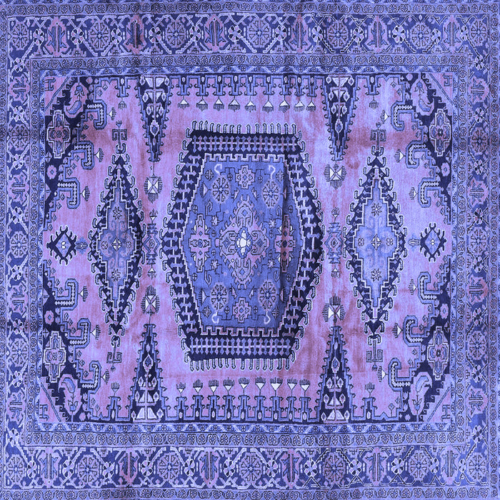 Square Persian Blue Traditional Rug, tr3923blu