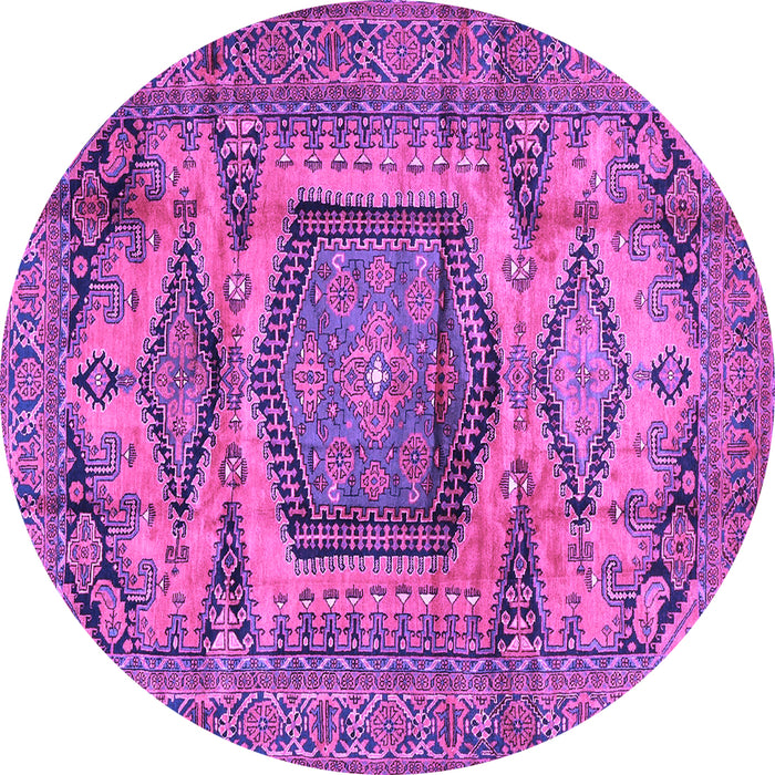 Round Persian Purple Traditional Rug, tr3923pur