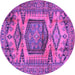 Round Persian Purple Traditional Rug, tr3923pur