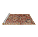 Sideview of Machine Washable Traditional Brown Red Rug, wshtr3924