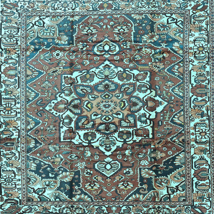 Square Machine Washable Persian Light Blue Traditional Rug, wshtr3924lblu