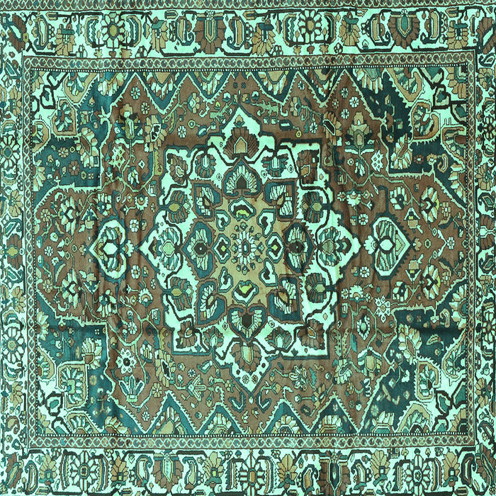 Square Persian Turquoise Traditional Rug, tr3924turq