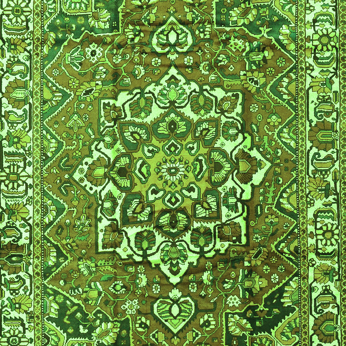 Serging Thickness of Machine Washable Persian Green Traditional Area Rugs, wshtr3924grn