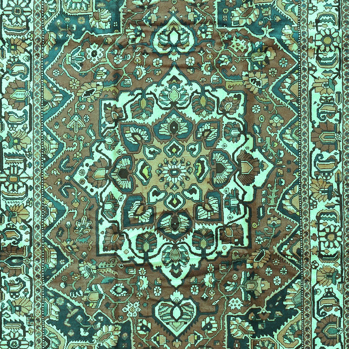 Machine Washable Persian Turquoise Traditional Area Rugs, wshtr3924turq