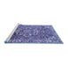 Sideview of Machine Washable Persian Blue Traditional Rug, wshtr3924blu