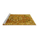 Sideview of Machine Washable Persian Yellow Traditional Rug, wshtr3924yw