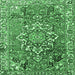 Square Persian Emerald Green Traditional Rug, tr3924emgrn