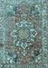 Machine Washable Persian Light Blue Traditional Rug, wshtr3924lblu