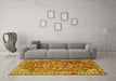 Machine Washable Persian Yellow Traditional Rug in a Living Room, wshtr3924yw