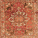 Round Machine Washable Persian Orange Traditional Area Rugs, wshtr3924org