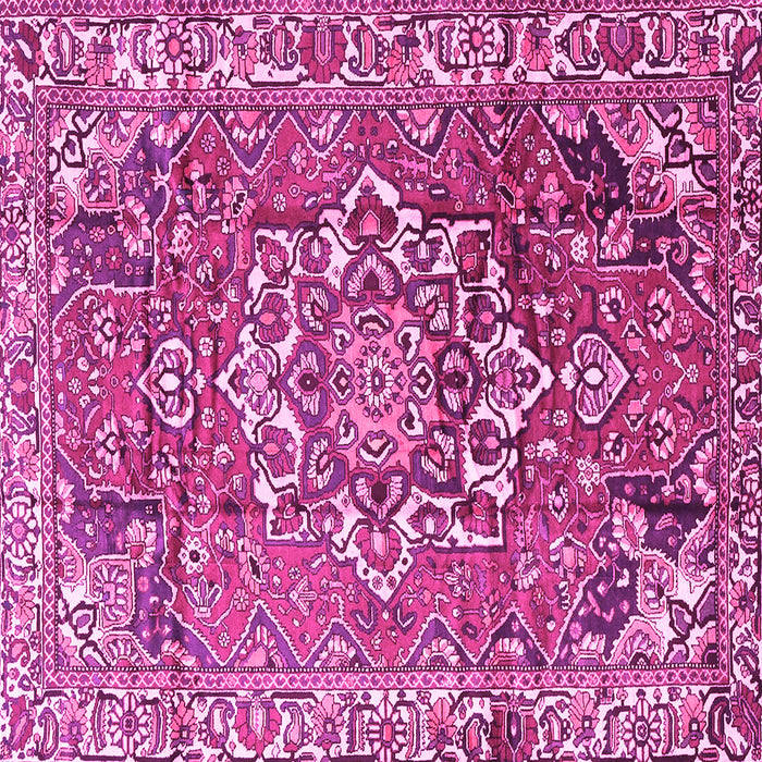 Square Machine Washable Persian Pink Traditional Rug, wshtr3924pnk
