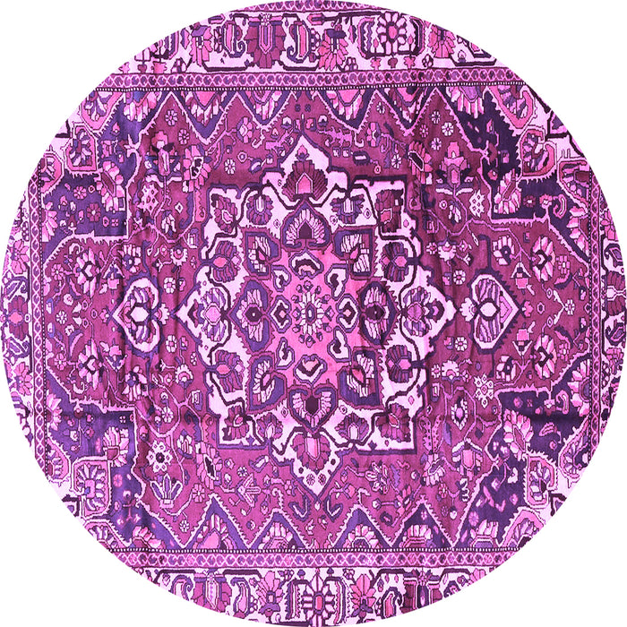 Round Persian Purple Traditional Rug, tr3924pur