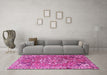 Machine Washable Persian Pink Traditional Rug in a Living Room, wshtr3924pnk