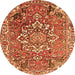 Machine Washable Persian Orange Traditional Area Rugs, wshtr3924org