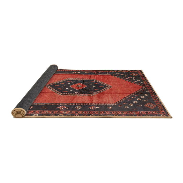 Sideview of Traditional Chestnut Brown Medallion Rug, tr3925