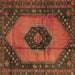 Square Machine Washable Medallion Brown Traditional Rug, wshtr3925brn