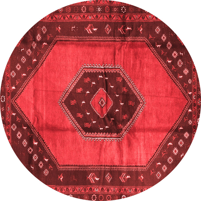 Machine Washable Medallion Red Traditional Rug, wshtr3925red