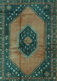 Medallion Turquoise Traditional Rug, tr3925turq