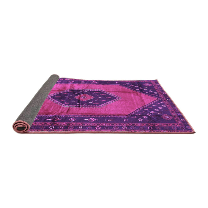 Sideview of Medallion Purple Traditional Rug, tr3925pur