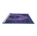 Sideview of Machine Washable Medallion Blue Traditional Rug, wshtr3925blu