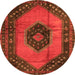 Machine Washable Medallion Orange Traditional Area Rugs, wshtr3925org