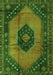 Serging Thickness of Machine Washable Medallion Green Traditional Area Rugs, wshtr3925grn