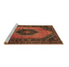 Sideview of Machine Washable Medallion Brown Traditional Rug, wshtr3925brn