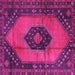 Square Machine Washable Medallion Pink Traditional Rug, wshtr3925pnk