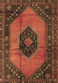 Medallion Brown Traditional Rug, tr3925brn