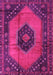 Machine Washable Medallion Pink Traditional Rug, wshtr3925pnk