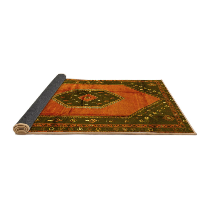 Sideview of Medallion Yellow Traditional Rug, tr3925yw