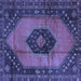 Square Medallion Blue Traditional Rug, tr3925blu