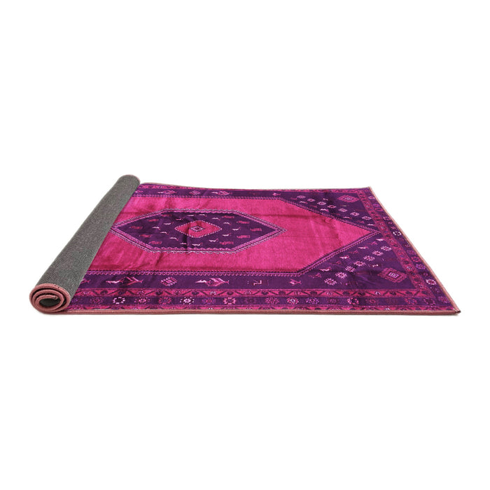Sideview of Medallion Pink Traditional Rug, tr3925pnk