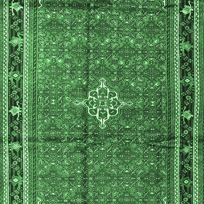 Machine Washable Persian Emerald Green Traditional Area Rugs, wshtr3926emgrn