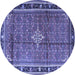 Round Persian Blue Traditional Rug, tr3926blu