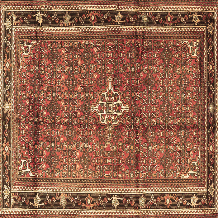 Square Machine Washable Persian Brown Traditional Rug, wshtr3926brn