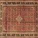 Square Persian Brown Traditional Rug, tr3926brn