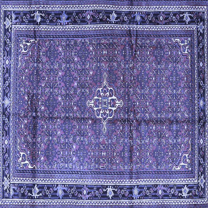 Square Machine Washable Persian Blue Traditional Rug, wshtr3926blu