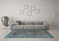 Machine Washable Persian Light Blue Traditional Rug, wshtr3926lblu