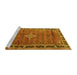 Sideview of Machine Washable Persian Yellow Traditional Rug, wshtr3926yw