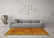 Machine Washable Persian Yellow Traditional Rug in a Living Room, wshtr3926yw