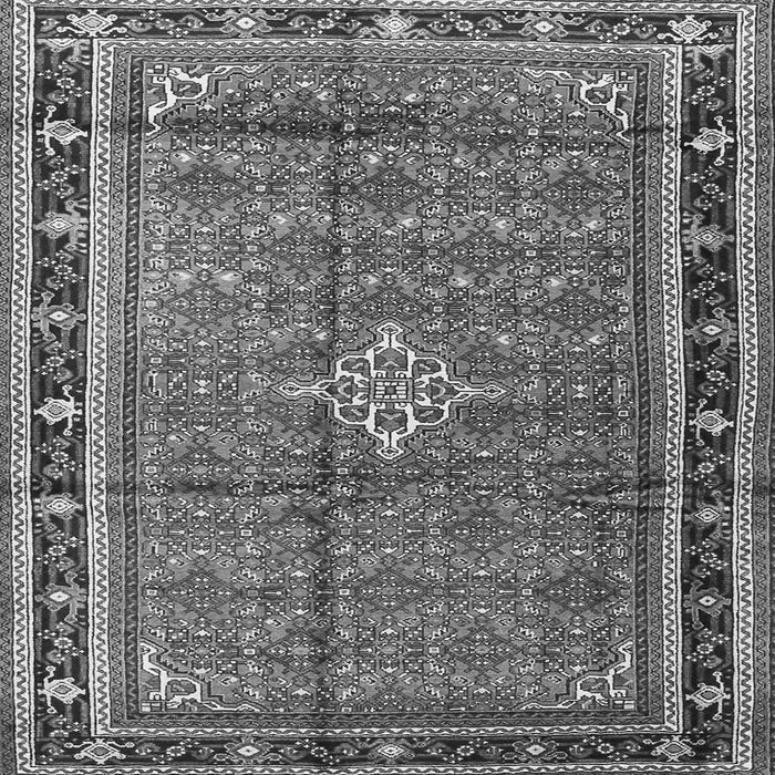 Round Machine Washable Persian Gray Traditional Rug, wshtr3926gry