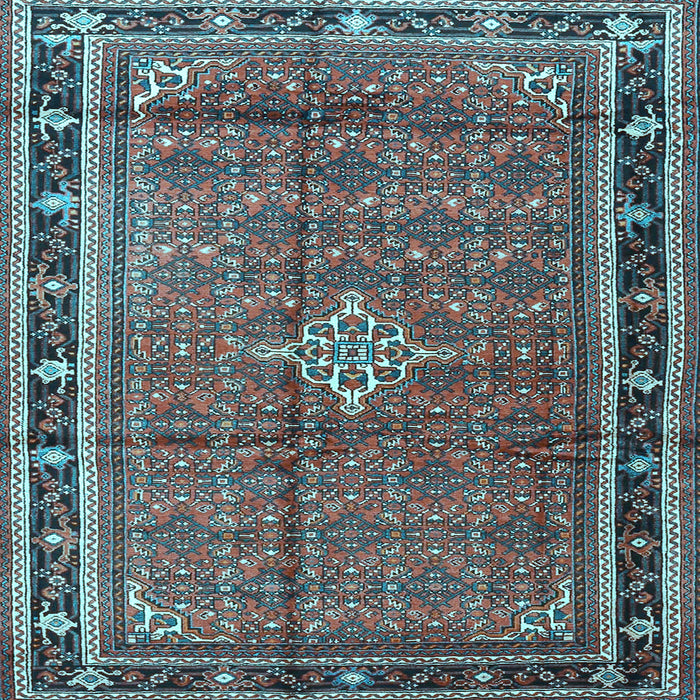 Square Machine Washable Persian Light Blue Traditional Rug, wshtr3926lblu