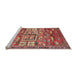 Sideview of Machine Washable Traditional Sunrise Orange Rug, wshtr3927