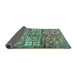 Sideview of Animal Turquoise Traditional Rug, tr3927turq