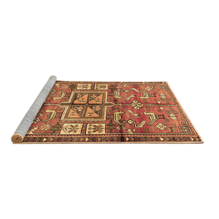 Sideview of Machine Washable Animal Brown Traditional Rug, wshtr3927brn