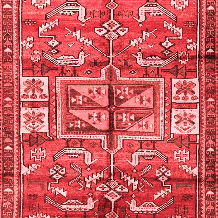 Machine Washable Animal Red Traditional Rug, wshtr3927red